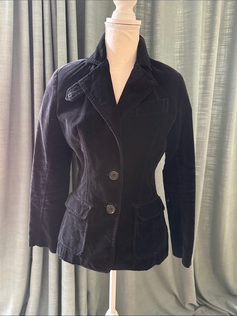 Black Velvet Tailored Women's Blazer Jacket